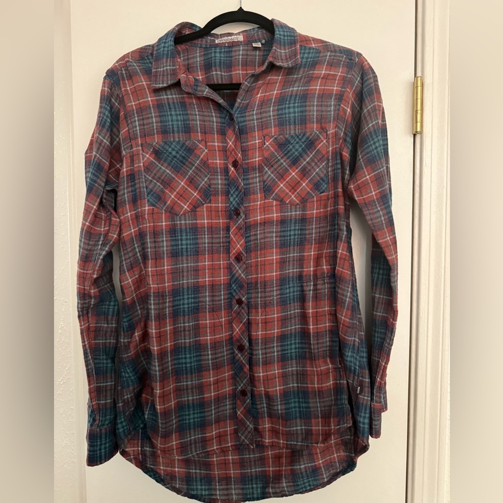 Toad&Co Red and Blue Plaid Casual Shirt